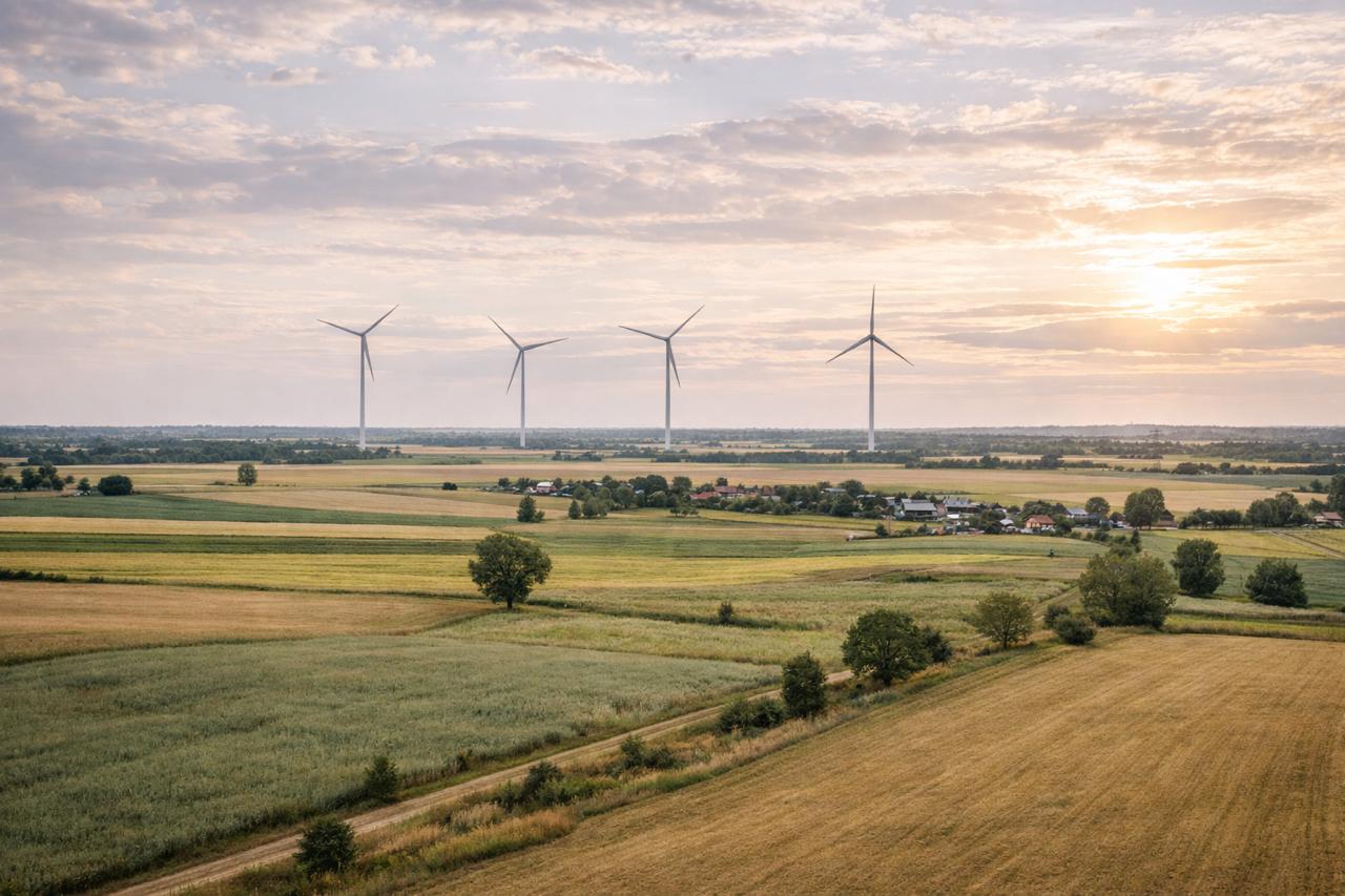 Landschaft und Wind in Polen