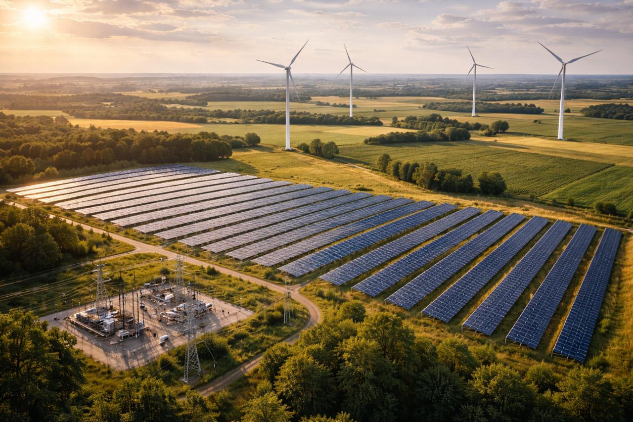 Infrastrukturprojekt Solar und Wind